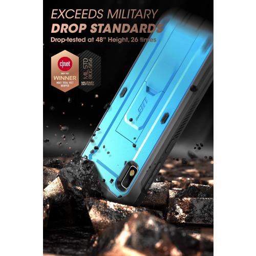 SupCase Unicorn Beetle Pro Series Designed for Samsung Galaxy A10e Case(2019 Release), Full-Body Rugged Holster & Kickstand Case with Built-in Screen Protector (Blue)