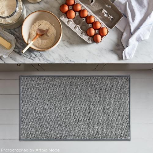 Artoid Mode Grey Machine Washable Non Slip Doormat,Soft Absorbent and Stain Resistant Kitchen Rugs for Sink Hallway Bathroom and Laundry 17x29 Inch