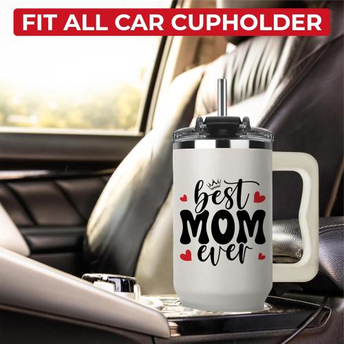 Christmas Gifts For Mom - Best Mom Ever Tumbler With Handle 40oz, Mommy Coffee Mug, Mama Tumblers, Momma Gift Ideas, Funny Birthday Present For Her, Cute Mother Day Gift Tumbler, Mom Cup
