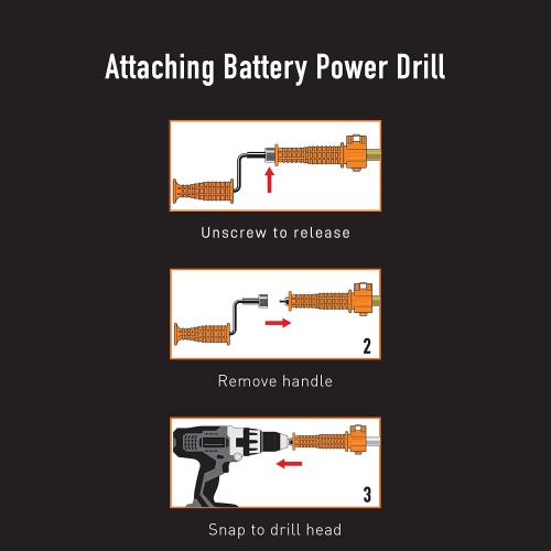 DrainX Toilet Auger Drain Plumbing Snake | Use with Drill or Manually, Angle Designed for Toilet Clogs, Plastic Guard for Porcelain Protection