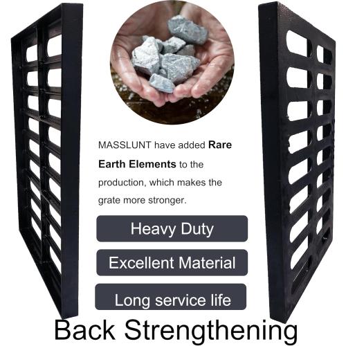 Cast Iron Drain Grate, 20x12 Outdoor Drain Cover, A Class Sewer Grate, Durable Heavy Duty Channel Grate, Black Rectangle Drainage Grate for Driveway, Concrete, Yard, Garage (19.7x11.8)