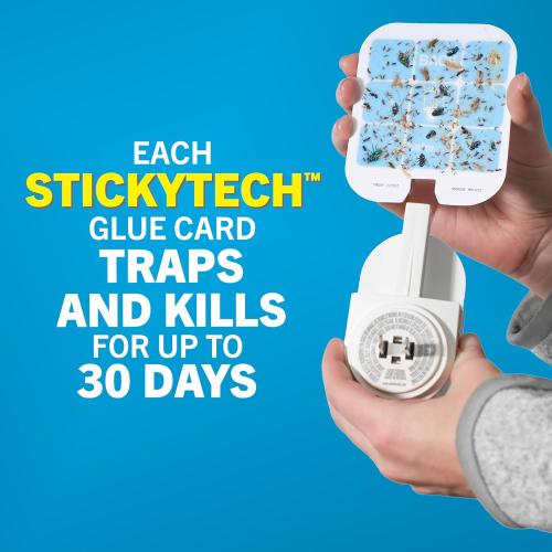 Safer Home Indoor Plug-In Fly Trap - SH502 - Effective Fruit Fly Traps for Indoors, Gnat Traps for House Indoor, 400 Sq Ft Protection - Style: 1 Device   2 Glue Cards