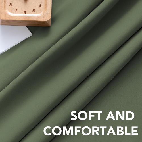 H.VERSAILTEX Blackout Curtains Thermal Insulated Window Treatment Panels Room Darkening Blackout Drapes for Living Room Back Tab/Rod Pocket Bedroom Draperies (2 Panels, Bronze Green, 52 x 84 Inch)