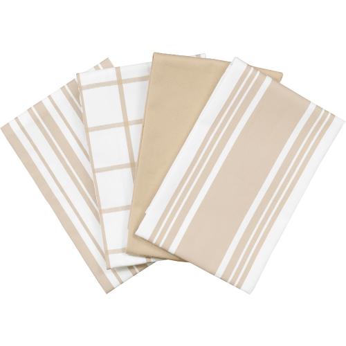 All-Clad Woven Bistro Kitchen Towels: Highly Absorbent, Super Soft Long Lasting - 100% Cotton, 20x30 Dish Towels for Cleaning & Drying Dishes, Pans, Glassware, or Countertops, (6-Pack), Cappuccino