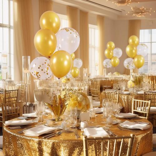 2 Set Gold Birthday Centerpieces for Tables Gold Balloons Stand Kit for Birthday Party Graduation Baby Shower Wedding Bridal Shower Retirement Anniversary Engagement Prom Table Decorations