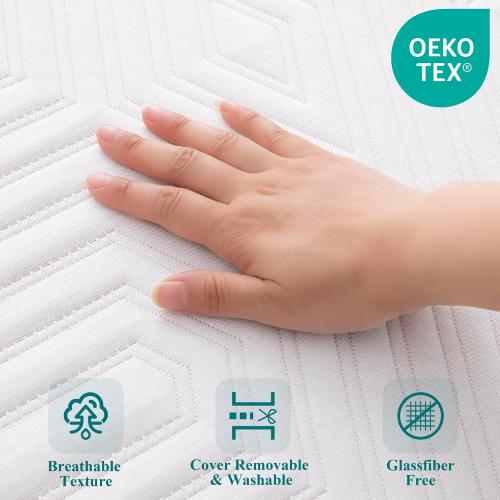 Twin Mattress Medium Firm 8 Inch Memory Foam Colchones Bed in a Box Cooling Gel Green Tea Twin Size Mattress with Breathable Soft Fabric Cover CertiPUR-US Pressure Relief
