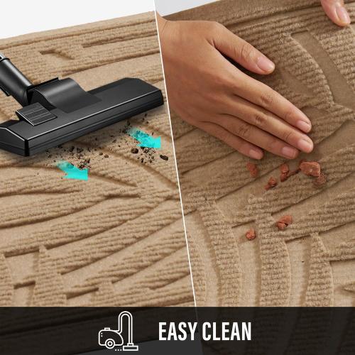 Front Door Mat, Absorbent Resist Dirt Welcome Door Mat Indoor Outdoor, Waterproof Doormat, Sturdy Non Slip Backing, Fade Resistant, Low Profile Entry Mat for Entryway, Beige