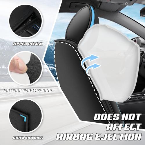 Car Seat Covers Fit for Ford F-150/F-250/F-350 2009-2026, Stylish Sport Seat Cover, Waterproof Wear-Resistant Premium Car Seat Cover，Ford F-150 Seat Covers. (2 Pcs Front/Black Blue)