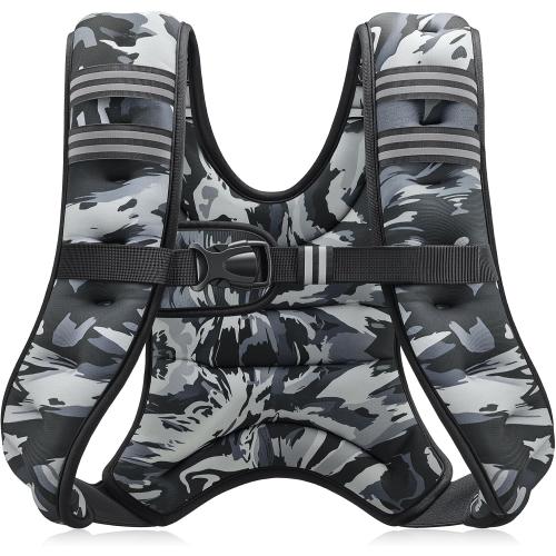 ZELUS Weighted Vest, 6lb/8lb/12lb/16lb/20lb/25lb/30lb Weight Vest with Reflective Stripe for Workout, Strength Training, Running, Fitness, Muscle Building, Weight Loss, Weightlifting