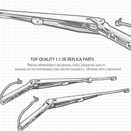 1 Pair Front Windshield Wiper Arm Kit Fits Compatible with 2002-2007 Chevrolet Silverado Avalanche Suburban Tahoe GMC Sierra Yukon Cadillac Escalade Replaces OE 42694 42547 15829647 15829648