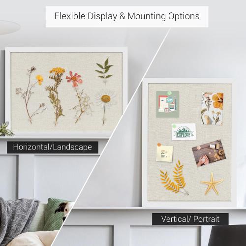 Board2by White Cork Board Bulletin Board with Linen, Wood Framed 30 x 20 Corkboard, Office Board for Wall Decor, Wall Mounted Pin Board Picture Board with 20 Pushpins for School, Home & Office