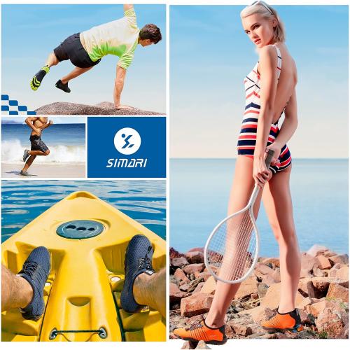 Grey Size 42 SIMARI Water Shoes for Women Men - Barefoot Quick-Dry Aqua Socks | Lightweight Swim Shoes for Surfing, Swimming, Beach Sports, Kayaking, Diving | Non-Slip Design