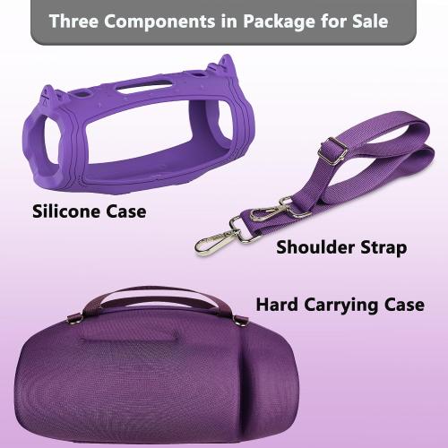 JCHPINE Silicone Cover and Carrying Case for JBL Charge 6 Bluetooth Speaker