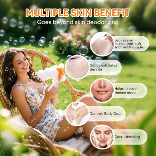 GPP Persimmon Soap Bar for Body Odor Control – 3 PCS Natural Body Wash Soap for for Old People Smell Eliminating Body Odor, Purifying Deodorizing Odor Eliminator for Women & Men, 3.53oz/per