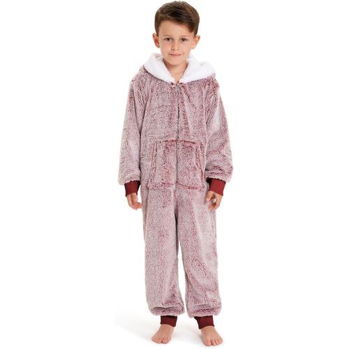 Size L The Big Softy Christmas Onesies Adult & Kid, Red Teddy Fleece Matching Christmas Onesie for Family, Onesie Pajamas Women, Men