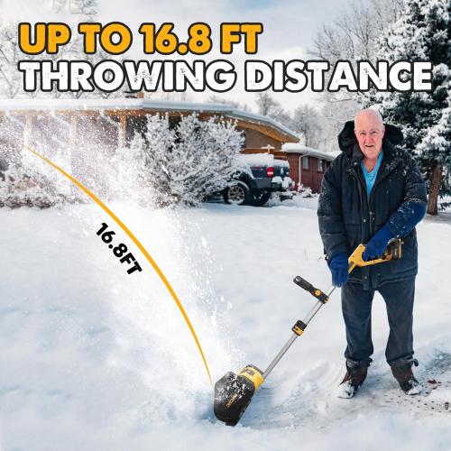 DEVONIC Cordless Snow Shovel & Snow Blower 20V Electric | Lightweight Powerful Battery Snow Shovel with Adjustable Front Handle&Telescopic Pole | Fast Clearing for Driveway, Sidewalk & Patio