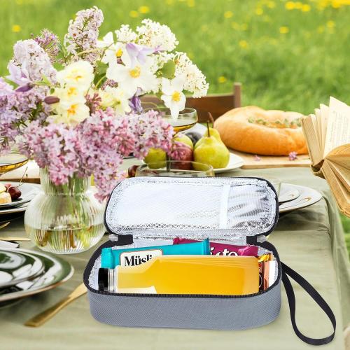 Breastmilk Cooler Bag with Ice Pack, Portable Insulated Breast Milk Storage Cooler Bag, Small Stylish Breastmilk Storage Bag Cooler with Wrist Strap (Grey)