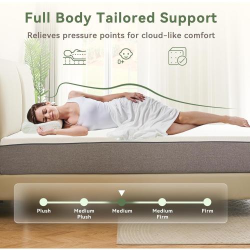Twin Mattress, 6 Inch Memory Foam Twin Size Mattress in a Box with Washable Removable Cover, Soft and Comfortable, Pressure Relief, Medium Firmness
