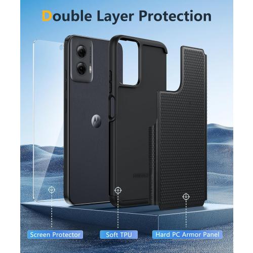 FNTCASE for Motorola Moto G-Power-5G-2024 Case: Dual Layer Protective Heavy Duty Cell Phone Cover Shockproof Rugged with Non Slip Textured Back - Military Protection Bumper Tough - 2024, 6.7 inch
