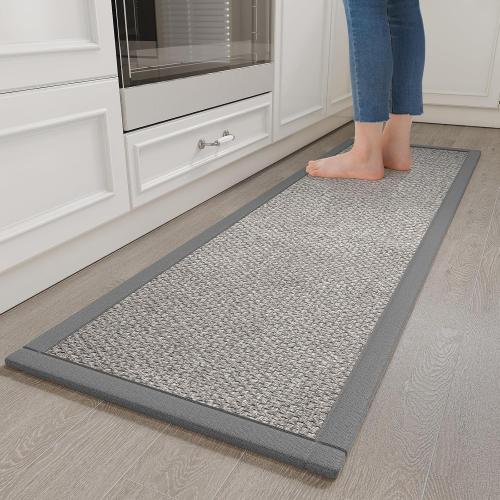 YDKGL Kitchen Rugs Non Slip Washable Kitchen Mat Anti Fatigue Gray 17x59