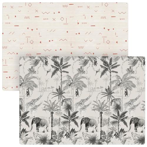 Baby Play Mat for Infants | One-Piece Reversible Foam Floor Mat | Large | Eco-Friendly | Extra Soft | Thick | Non-Toxic | Toddlers | Kids (Boho Desert/Charcoal Animal Jungle)