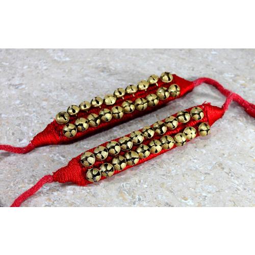 eSplanade Ghungroo, Ghungru (20   20) - 2 Line Ghunghroo on Red Cushion Pads | Kathak Indian Classic Dance