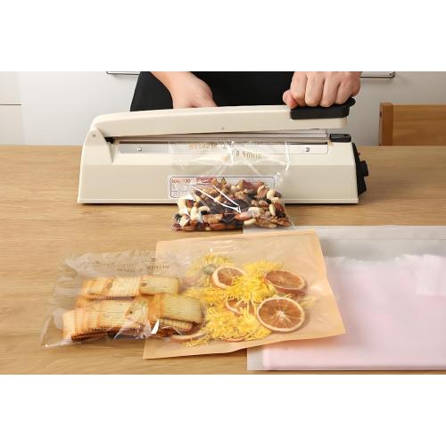 Impulse Sealer 16 inch Manual Heat Sealer Machine with Adjustable Heating Mode, ABS Shrink Wrap Bag Sealers for Plastic PE PP Bags, Portable Poly Bag Sealing Machine with Extra Replace Kit (white)