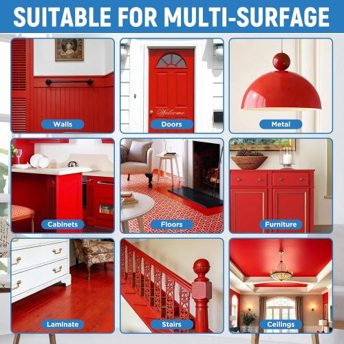 Red Touch Up Paint High-Gloss Apple Red Multi Surface Acrylic Touch Up Paint Pen Scratch Repair for Metal,Wall,Cabinets,Appliances,Wood,Door,Furniture,Enamel 1.5 Fl Oz