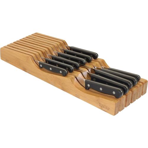 Oceanstar In-Drawer Bamboo Knife Organizer