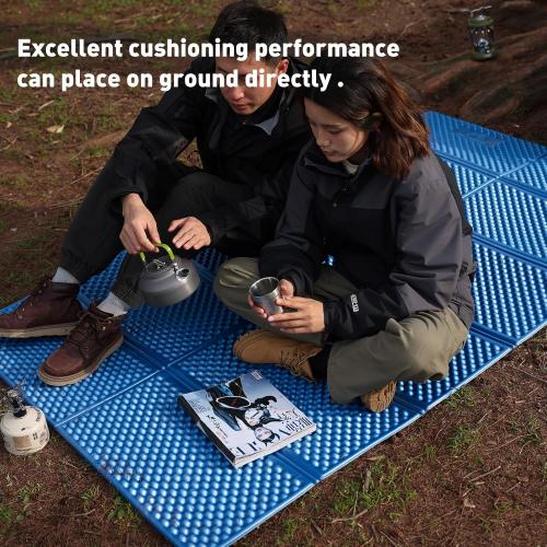 Color Blue Camping Foam Sleeping Pad Lightweight Closed Cell Folding Camping Mat Moisture-Proof Camping Mattress Portable for Outdoor Hiking Mountaineering