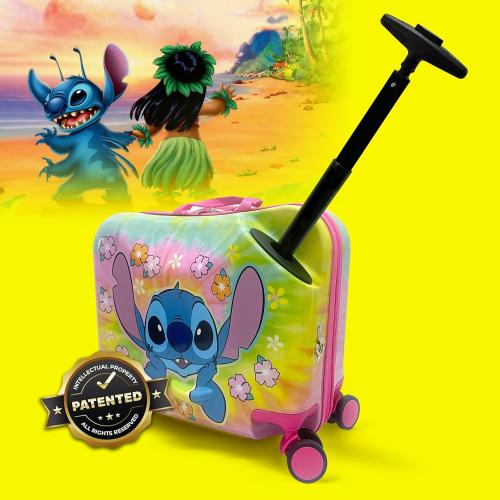 Fast Forward 18 Lilo And Stitch Kids Ride on Luggage-HardShell Rolling Travel Suitcase-Lightweight Ride On Suitcase For Kids