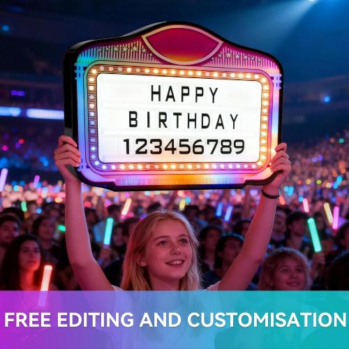 LED Bottle Service Sign Customizable alphanumeric acrylic bottle girl sign light box with 4 set Letters 2set Numbers suitable for clubs, bars, and events rechargeable battery