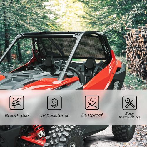 KEMIMOTO Rear Window Net Compatible with 2020-2025 Polaris RZR PRO XP/Pro R/Turbo R Rear Windshield, Airflow UTV Soft Rear Window Shields Against Debris 5 Min Installation Mesh Net