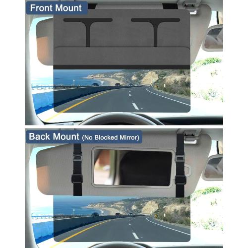 NAZZO Polarized Sun Visor Extender for Car, Car Visor Extender Attachment Sun Blocker, Anti-Glare Removable PC Lens to Expand Sunshade for Safe Driving, Grey