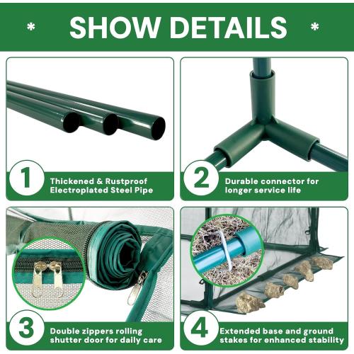 Crop Cage for Garden,98x49x49 Tunnel Plant Netting Cover with Zipper,Garden Bed Cover for Protection for Vegetables Fruits,Garden Cage for Plant and Animal ‼️used‼️