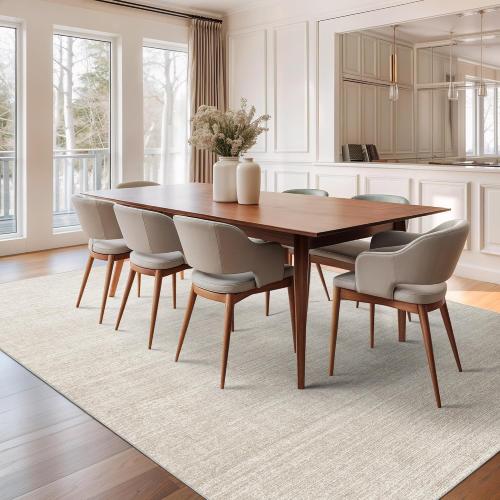 Washable Rugs 5x7, Non Slip Large Area Rugs for Living Room, Beige | Soft Low Pile, Thin & Lighweight Carpet, Folable Stain Resistant Modern Indoor Floor Mat for Bedroom, Dining Room, Home Decor