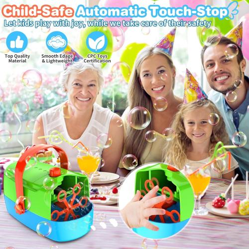 Bubble Machine Durable Automatic Bubble Blower, 18000  Big Bubbles Per Minute Bubbles for Kids Toddlers Bubble Maker Operated by Plugin or Batteries Bubble Toys for Indoor Outdoor Birthday Party