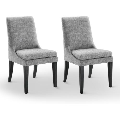 Upholstered Dining Chairs Modern Sidechair Performance Fabric High Back Armlesschair for Diningroom Kitchen,Dark Grey,Set of 2(1 Box)