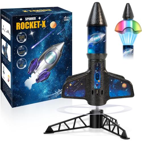 Rocket Launcher for Kids -200 Feet of Flight Altitude, Auto Electric Rocket Toys with Safe Parachute, Outdoor Summer Yard Toys Christmas Birthday Gifts for Boys & Girls Age 6 7 9 10 12 8-13 Years Old
