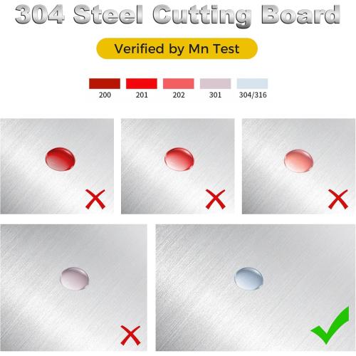 3 PCS 304 Stainless Steel Cutting Board For Kitchen, Meat Cutting Board, Edge Smoothing, Food Grade Stainless Steel, Easy To Clean, Kitchen Tool(S M L)