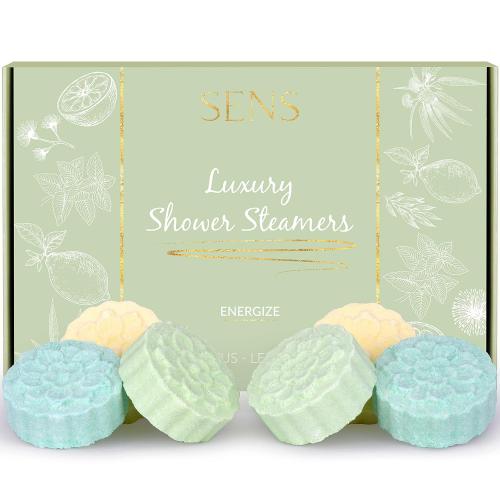 SENS Shower Steamers Aromatherapy (Pack of 6 Energizing Shower Bombs - Eucalyptus, Lemon, Mint) Great Spa Gift for Women, Morning Boost Shower Tablets, Congestion Relief Shower Tablets, Self Care Gift