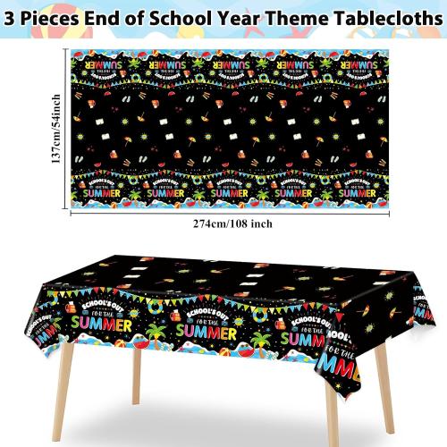 School's Out for The Summer Tablecloths for Kids Class End of School Year Theme Table Covers Supplies Summer End of School Decorations School's Out Tablecloths for Graduation Preschool Party Favors