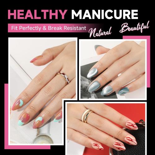 UNA GELLA Short Almond Nail Tips, 312pcs X-Soft Gel Nail Tips Almond Shape