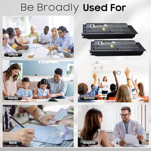 TintaF Compatible TK-477 TK477 Black Toner Cartridge 2-Pack 1T02K30US0 Replacement for Kyocera TK-477 TK477 Toner Cartridge for FS-6525MFP FS-6530MFP TASKalfa 255 and TASKalfa 305 Printer