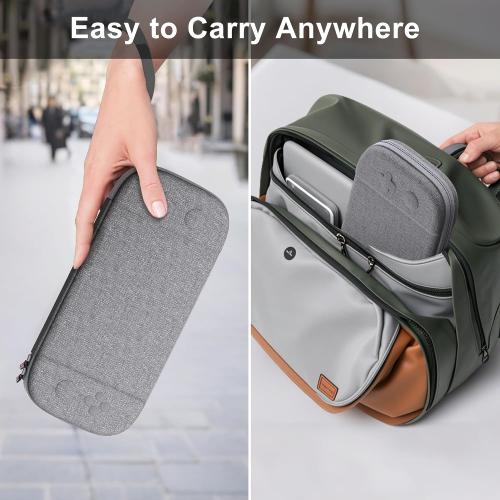 STARTRC GAMES Slim Carrying Case for Nintendo Switch 2 2025, Hard Shell Travel Case with 12 Game Card Slots, Portable Carry Bag for Switch 2 Console Gray