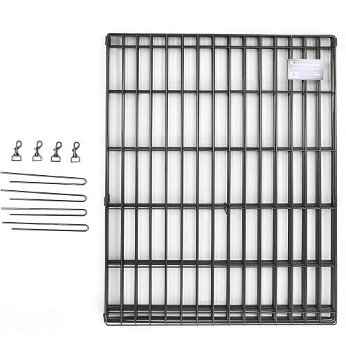 MidWest Homes for Pets Folding Metal Puppy/Dog Exercise Pen, Indoor/Outdoor Playpen with No Door, Provides 16 Sq Feet of Play Space, 30-Inches Tall, Black E-Coated