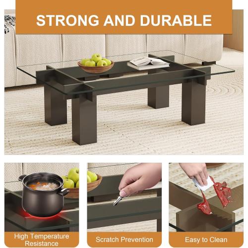 24 x 36 Tempered Glass Table Top Rectangle 0.31 Thick Flat Polished Edge Top Protector for Dining, Patio, Coffee Table (24x36 inch)