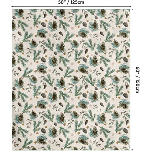 Horaldaily Christmas Flannel Blanket Throw, Holly Pine Cone Soft Fuzzy Plush Cozy Fleece Blankets for Couch Sofa Bed Lounging, Ideal Gifts for Kids Adults Wife Self, 50x60