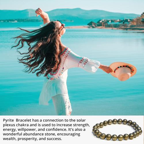 ANAYA AGATE Healing Crystal Bracelet for Women and Men – 8mm Round Beaded Bracelet for Men and Women – Unisex Stretchy Gemstone Bracelet for Healing and Protection