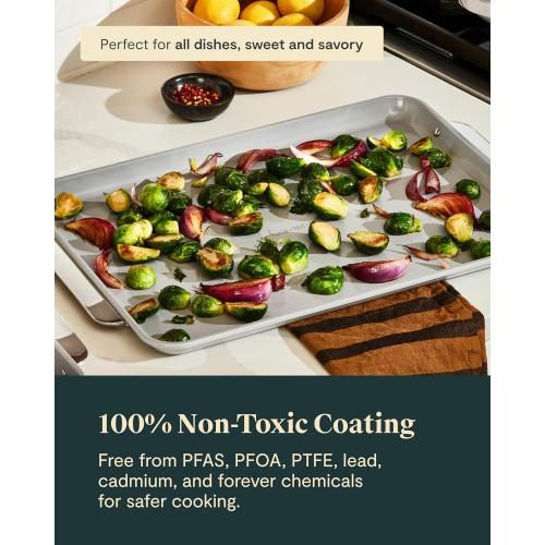 Caraway Non-Stick Ceramic Baking Sheet - Naturally Slick Ceramic Coating - Non-Toxic, PTFE & PFOA Free - Perfect for Baking, Roasting, and More - Large (18 x 13) - Navy‼️light dirt‼️
